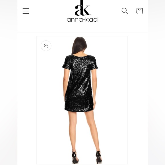 NWT.‎  Anna-Kaci Sequin Shift Tunic T-Shirt Mini Dress.  Size Medium - Picture 2 of 15